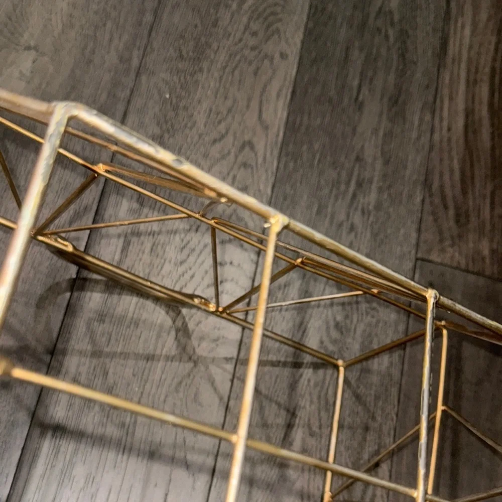 Gold and silver rustic like Wire Storage Basket